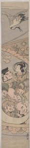 7つの幸運な神々と鶴、1770年代頃 作： Tanaka Masunobu